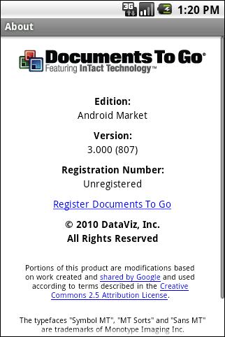 If you have not already done so, that page will help you to install and register Documents To Go FREE Viewer Edition 3.000 or higher.