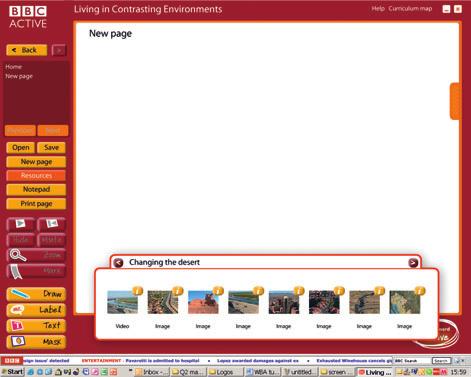 3 Making a new page i. To create a new page, click the New page button. This opens a new, blank page, and automatically opens the resource palette.