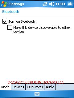 box next to Turn on Bluetooth has a tick in it.
