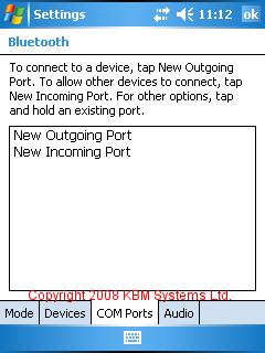 Figure 12 :: Bluetooth Settings Summary Screen.