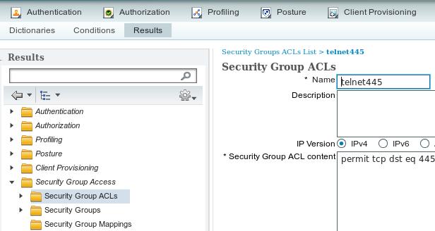 2. Security group ACL for traffic Marketing ->Finance From Policy -> Results -> Security Group Access -> Security Group ACL