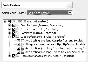 Essentials of Rational Software Architect Code Review Code Review Code review analyses a selected code base, based on a set of configurable rules.