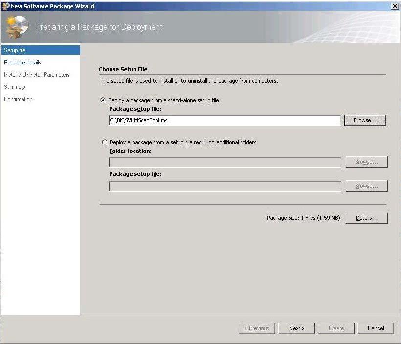 In the first step you must specify the absolute path name of the scan program - which was saved