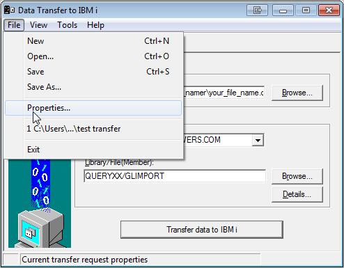 Click OK to save and return to the Data Transfer window 7.
