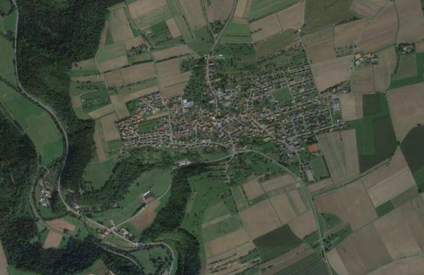 What is a rural area? Example of a village and its surroundings This is a satellite picture of google maps of a village in Germany.
