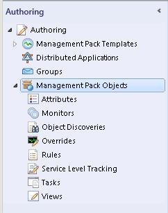 2. Expand and highlight Management Pack Objects.
