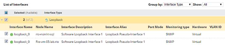 2. Ensure the interfaces you want monitor are selected, and click Next. SolarWinds recommends that you do not monitor VoIP interfaces or NULL interfaces.