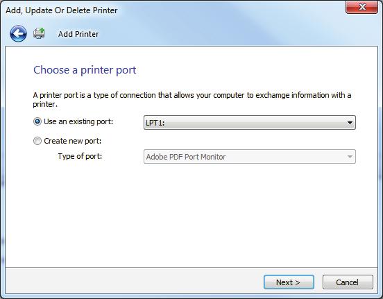 Locate and open the Drivers folder, then select and double-click PrintDrivers.exe. 3. Add, Update or Delete Printer window opens. Click Add New Printer.