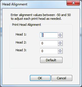 SECTION 3 OPERATING PRINTER Head Alignment Use to fine-adjust the alignment between adjacent print cartridges (heads).