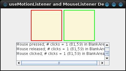 Mouse Events Interface MouseListener: example Now we want a listener that can react to mouse clicks We can implement the