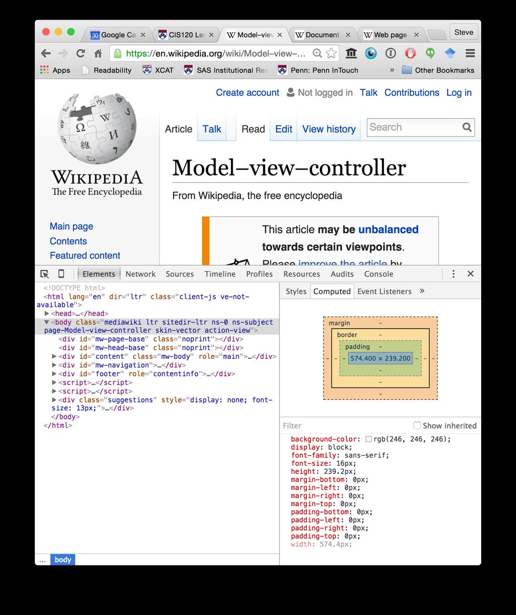 Example 4: Web Pages Internal RepresentaWon: DOM (Document Object Model) Model