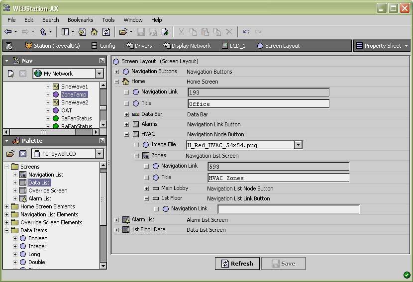 Step Procedure 16 Drag a Data List from the palette onto the Screen Layout. Enter a name to be displayed for the newly added Data List Table 4. Creating the Navigation List screen elements.