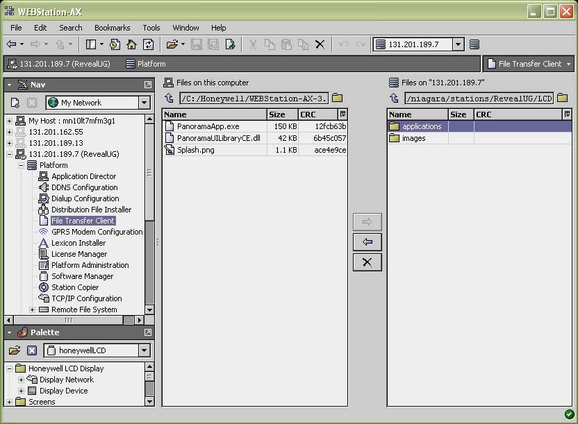 Fig. 44. New subdirectory folder. 6. In the left-side pane, highlight the Applications folder. Click on the transfer button (right arrow between the left and right panes) to initiate a file transfer.