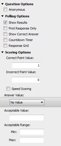 TurningPoint Cloud PowerPoint Polling for Mac 20 1 Select a question from the question list. 2 Select Numeric Response from the Question Type drop-down menu.