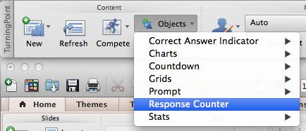 To remove the prompt, simply delete the object from the slide. Inserting a Response Counter During the Slide Show, the response counter displays the number of responses.