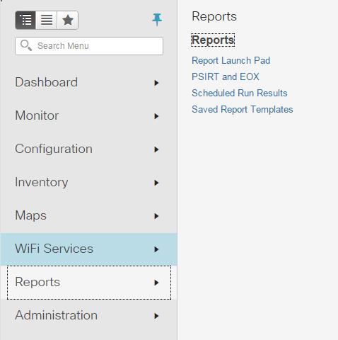 Reports Menu The Reports menu provides access to all of the reports that the system can generate. You can generate reports on-demand or schedule them to occur at a later time or recur, as needed.