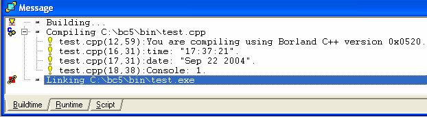 - The following program example will display compiler version of the Borland C++ if compiled with Borland C++ otherwise will display "This compiler is not Borland C++" message and other predefined
