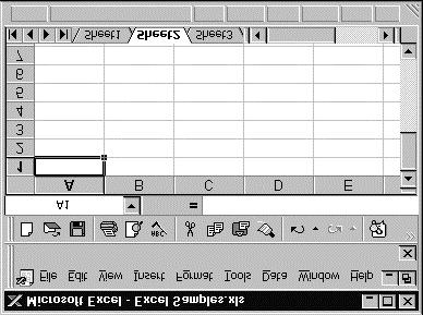 I. Workbook Organization The Workspace Excel s workspace is the window that holds the Excel menus, toolbars,