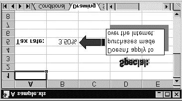 In this variation, a shadowed text box contains the text, with an arrow shape taken from the drawing toolbar s Autoshapes button. WordArt is also included.