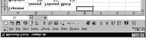 Toolbars Excel has thirteen preconfigured toolbars. You can customize any toolbar or construct your own. Toolbar buttons are shortcuts to commands also on the menus.