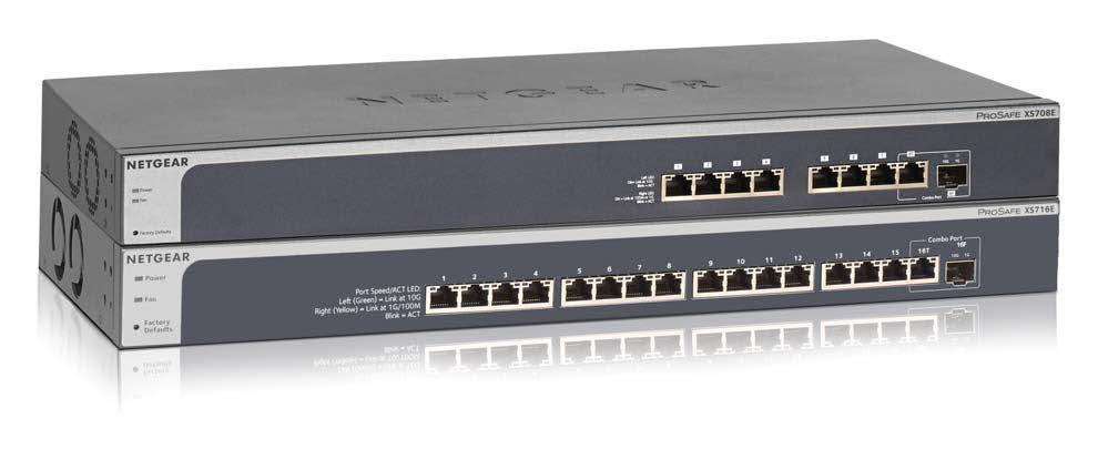 ProSAFE 8-Port and 16-Port 10-Gigabit Ethernet Web Managed Switch Models XS708Ev2 and