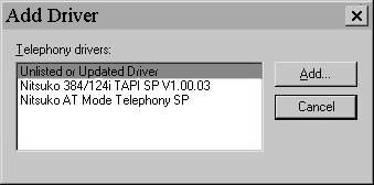 Windows 95/98 Release Installation 6. From the CONTROL PANEL (START - SETTINGS - CONTROL PANEL), double-click on the TELEPHONY icon.