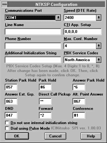 Installation Windows 95/98 Release 9. The CONFIGURATION screen displays allowing you to change information used with the driver. It also allows you to name the line to which the PCI/DCI is attached.