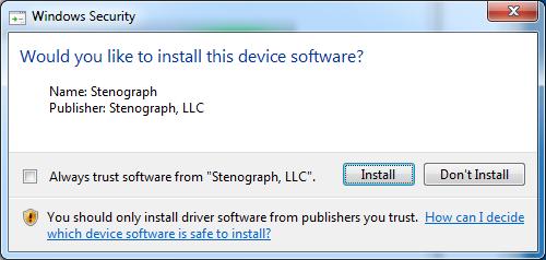 6) The drivers will install. When the driver has finished installing, click Close.