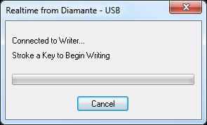 Stroke a Key to Begin Writing.