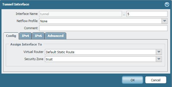 admin - Step 2: Navigate to Network > Interfaces > Tunnel - Step 3: Click Add at the bottom of