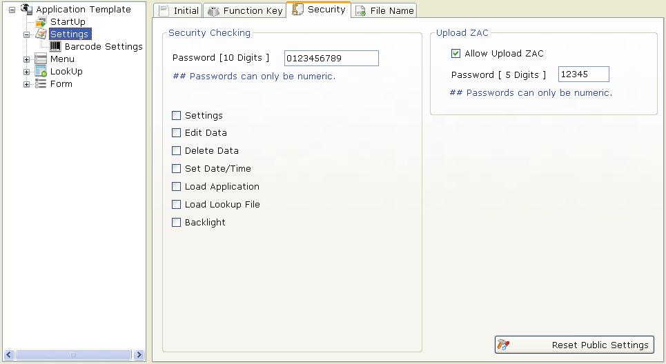 Security Settings Select Settings on the navigational pane and select the Security tab on the right to enter the setup.