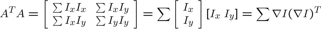 Conditions for Solvabilit Eigenvectors of A T A Optimal (u, v) satisfies Lucas-Kanade equation When is this solvable? A T A should be invertible. A T A entries should not be too small (noise).
