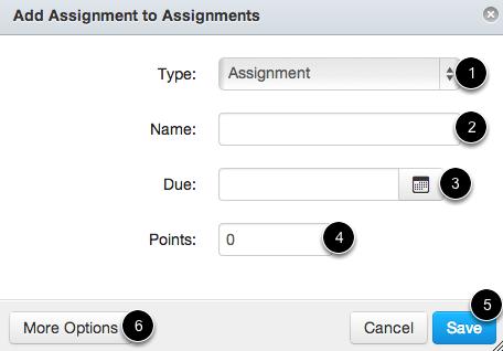 Enter Assignment Shell Details Set the Assignment type by selecting the type drop-down menu [1], enter the Assignment