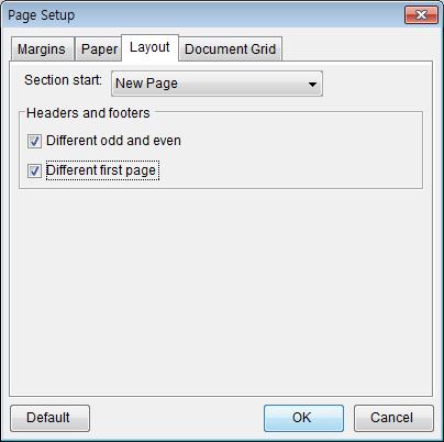 Setting up pages You can configure the page with respect to the characteristics of the current document.
