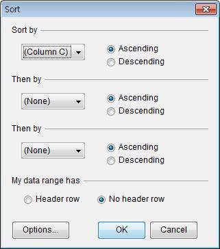 Sorting data You can arrange data in either ascending or descending order. To sort data: 1.