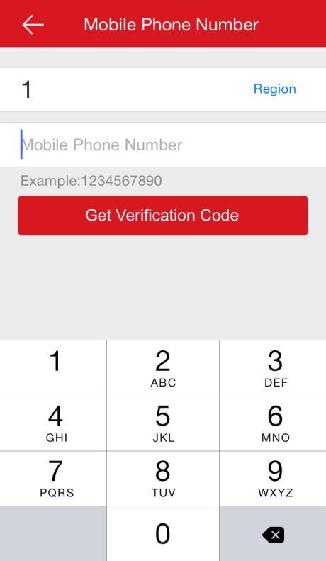 9. Input the received verification code in the box and tap Next.