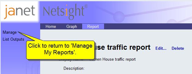 6.6 Viewing your report Clicking OK takes you to a page that details the report you created.