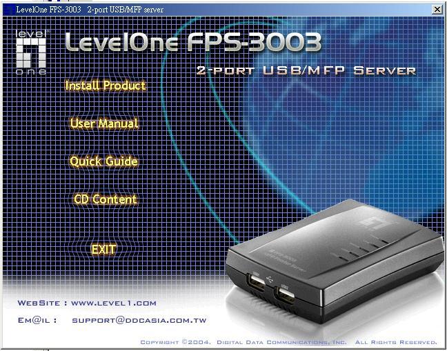 Chapter8 LevelOne MFP Control Center This chapter describes how to use LevelOne MFP Control Center in your Windows. 8.1 Installing Your LevelOne MFP Control Center 1. Click Install Product button. 2.
