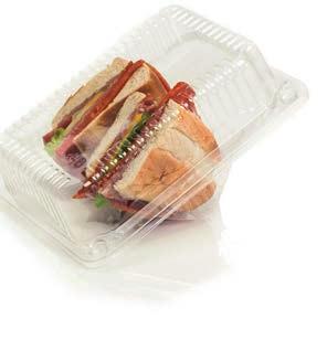 Choose our Sand-Wedge containers for viewability of sandwich ingredients. Suitable for hot and cold foods.