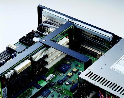 Insert the CPU card from the left-side, or add-on card from the rightside, into the vacant slot. 4.