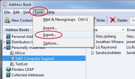 Exporting distribution lists from Thunderbird to Outlook PLEASE NOTE: Do not export the lists under Distribution Lists in your Thunderbird