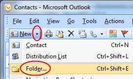8. In Outlook, near the bottom left, click on Contacts to