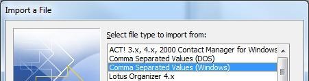 14. Select Comma Separated Values (Windows) and click Next. 15.