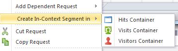 In the segment panel of Step 1 of the Request Wizard, click Add. 2. An Internet Explorer window launches that opens the Analytics Segment Builder interface.
