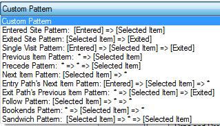 Data Requests - Request Wizard Step 1 33 Some of these patterns are specific to report builder: Entry Path's Next Item Pattern, Exit Path's Previous