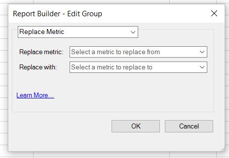 Manage Requests 77 3. Select which metric to replace and which metric to replace it with. 4. Refresh the request. Until you refresh, you will see offline data.