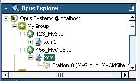 The XCM station is imported to the Opus Supervisor station within the specified multi-site enterprise components.