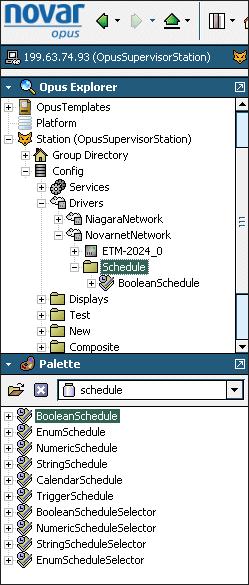 5 Drag the schedule types that require batch scheduling, onto the folder you have created on the Opus Explorer. 6 On the Palette, click the Open Palette button. The Open Palette dialog box appears.