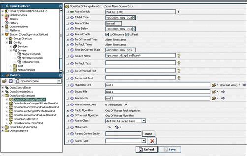 Configure an Opus History Extension 1 Browse to and connect to the XCM station configuration. 2 Browse to the Opus Control entity that requires a trend log setup.
