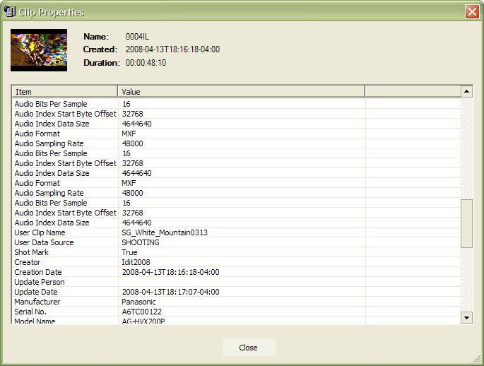Choose Properties..., and show all fields from clip metadata: Choose Sort Display by.